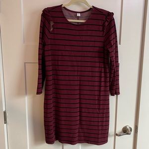 Maroon and black striped dress